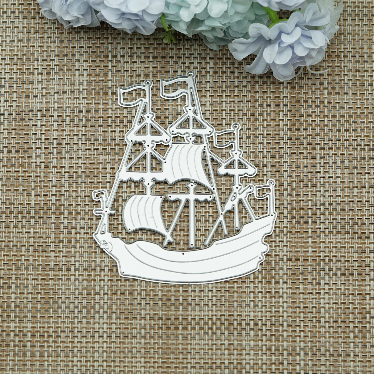 For Ocean Clip Art Sailing Boat Ship Patern Metal Cutting Dies Scrapbooking Cutter Stencil Clip Art Album Decorating  Embossing