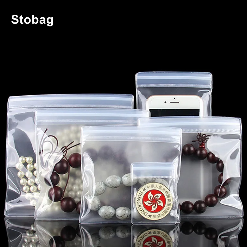 

StoBag 30 Wires EVA Thicken Transparent Plastic Ziplock Bags Gift Buttons Jewelry Packing Storage Decoration Small Size Home Use