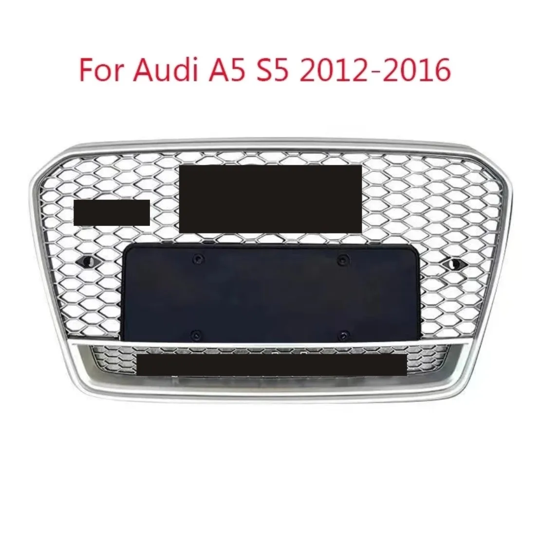 

RS5 Style Grill Grille For Audi A5 S5 2012 2013 2014 2015 2016 Silver For quattr0 Style