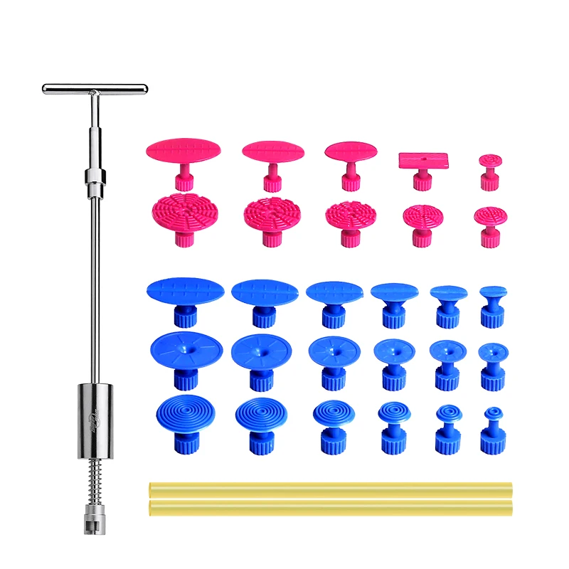 PDR Tools Reverse Hammer Paintless Dent Repair Tool Set Dent Puller Slide Hammer Glue Tabs Suction Cup for Dent Remove
