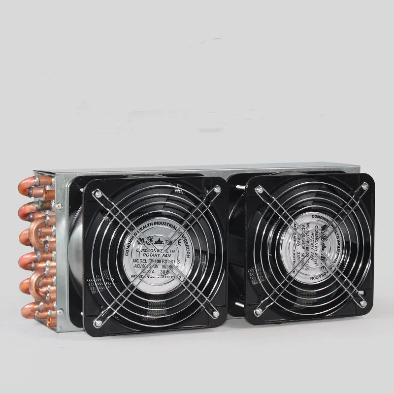 Double tuyere condenser evaporator water-cooled fin copper tube radiator heat sink medical beauty equipment