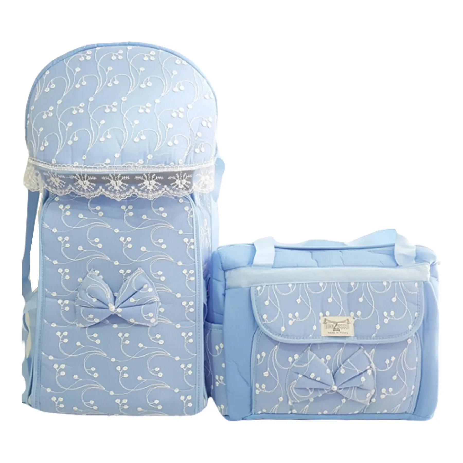 Baby Carrier Bag Lacy Printed Luxury 2-Piece Baby Boy Girl Baby Carrier Set - Kids Accessory- Baby- Gift- Material Bag