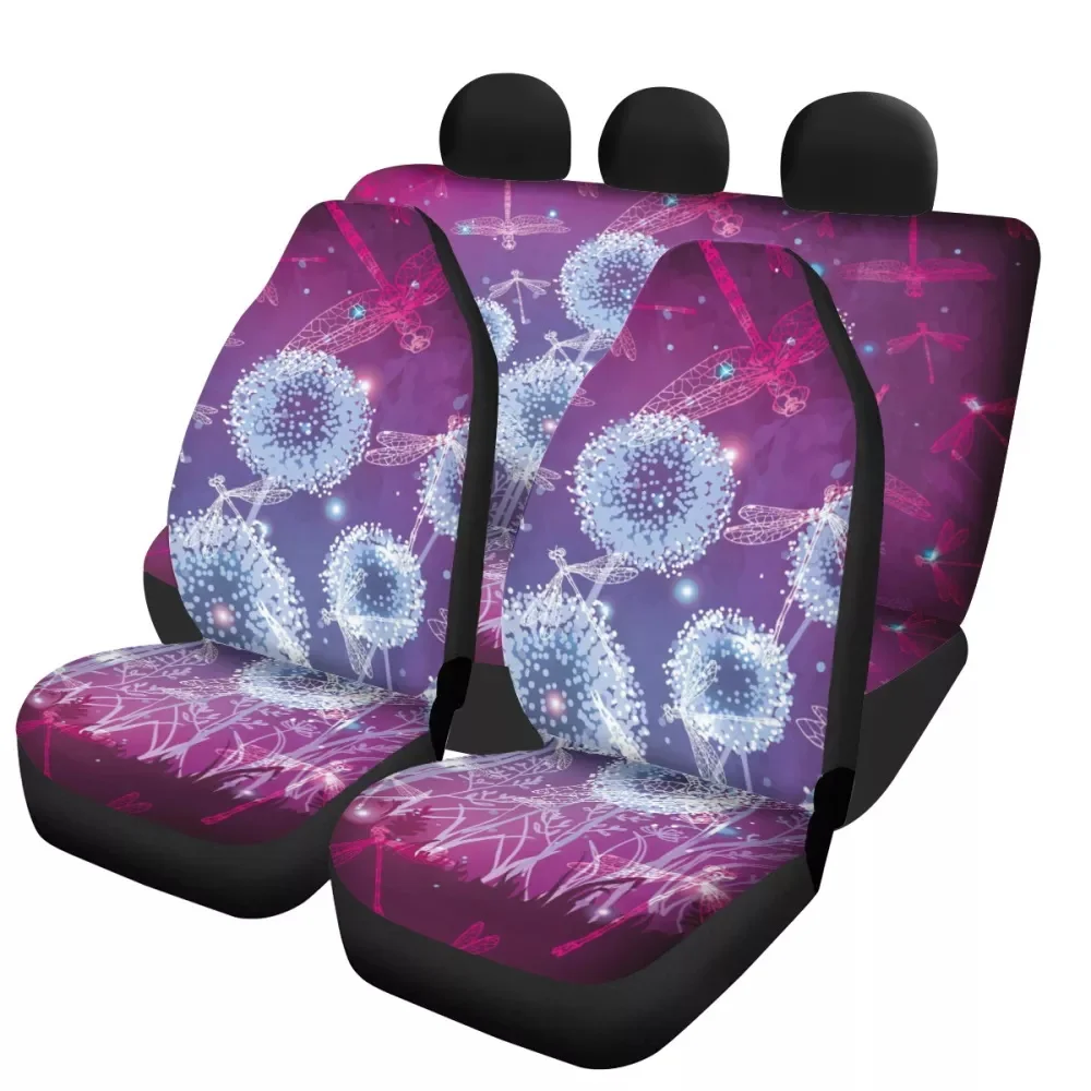 Car Seat Cover Universal 3D Dandelion Pattern Car Seat Protective Cushion Set Front And Rear Seat Cover For Most Car Suv Truck