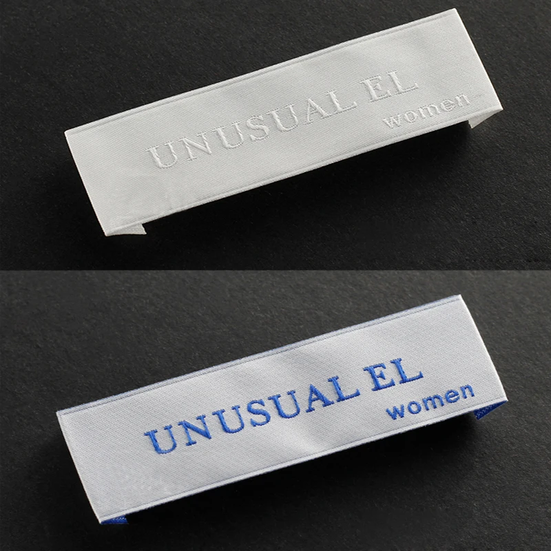 Customized Garment Labels/woven Labels Clothing Embroidered Tags LOGO With Cut Fold Custom Clothing HangTag Children's Clothing view 2