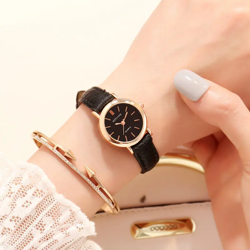 Minimalist Simple Stylish Women Ultra Thin Quartz Watches Golden Leather Ladies Exquisite Casual Wristwatch Female Small Watch