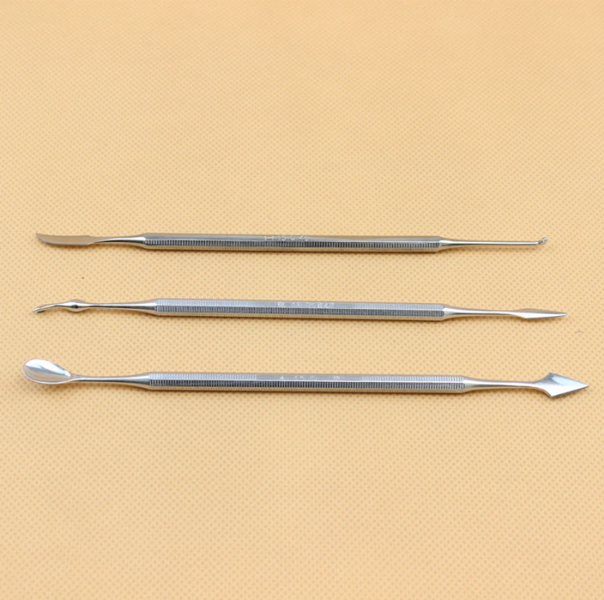 3pcs/set Dental Wax Scoop Sculpting knife Stainless Steel Double-Sided Clay Carving knife Dentist Tools Dental Pick Wax Tool