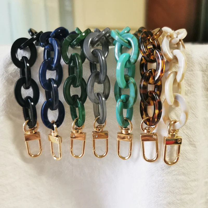 Cadenas de resina de hueso de pescado desmontables para mujer, asas acrílicas para bolso de hombro, correas de repuesto, accesorios para bolsos de