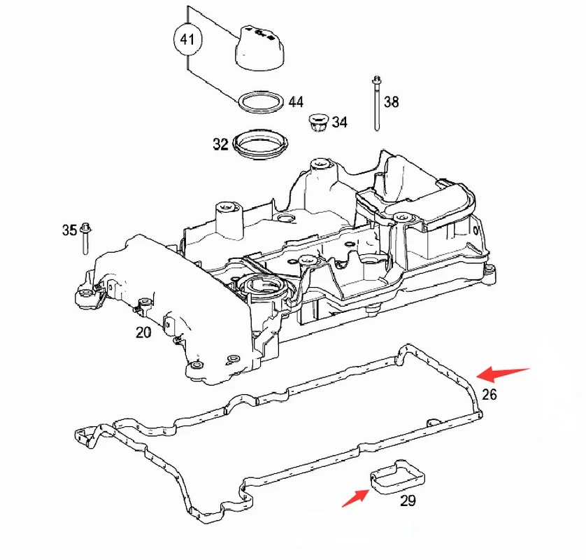 Engine Valve Cover Gasket Set For Mercedes Benz W204 W212 C180 C200 E200 E250 E260 M271