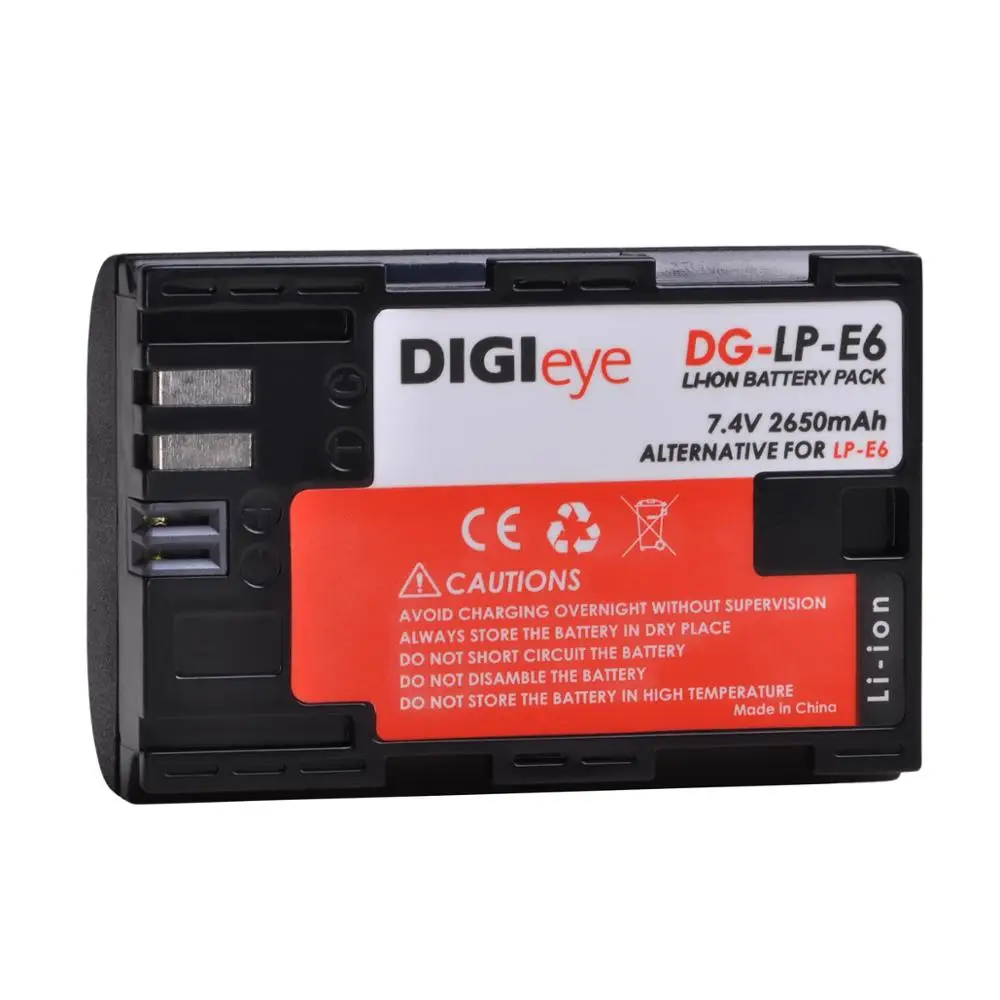 Batería de LP-E6 LP E6 de 2650mAh, para Canon EOS 6D 7D 5D Mark II III IV 5D 60D 60Da 70D 80D 5DS 5DSR 6D Mark II, LP-E6N