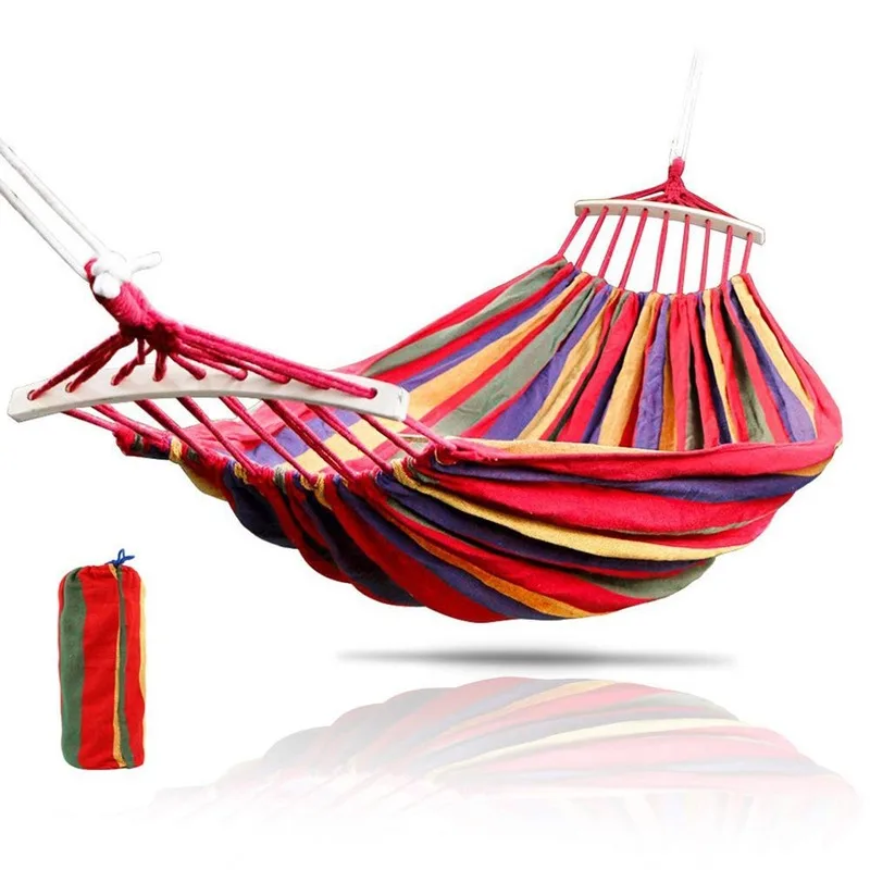 Portable Outdoor Hanging Hammock Indoor Bedroom Hammock Lazy Chair Travel Camping Swing Chair Thick Canvas Bed Hammocks    WJ526