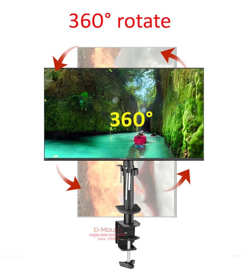 M902-240II フルモーション回転グロメットクランプベーススチールシングル 10 "-27" モニターデスクブラケットダブルアームデスクトップサポート 0-9.9kg