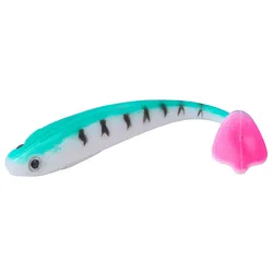 2pcs  85mm 4.7g Duck Palm Paddle Tail  Soft Fishing Lures 3D Eyes T Tail Artificial Bait Plastic Pike Fishing Lures Soft Bait