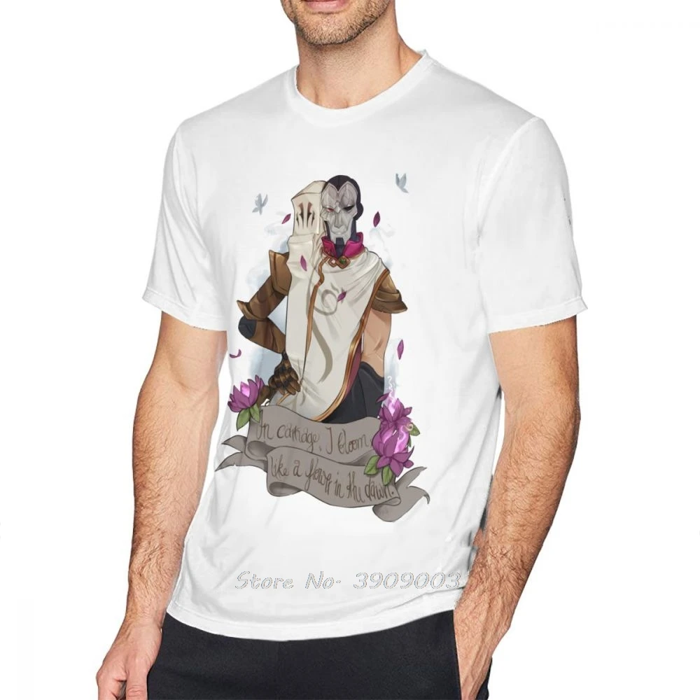 Jhin T Shirt Jhin The Virtuoso Login Quote T-Shirt Oversized Graphic Tee Shirt Percent Cotton Mens Short Sleeves Tshirt