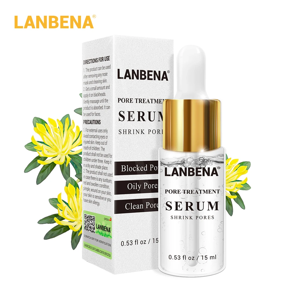 10PCS LANBENA Pore Treatment Serum Essence Shrink Pores Relieve Dryness Oil Control Repairing Smooth Skin Firming Moisturizing