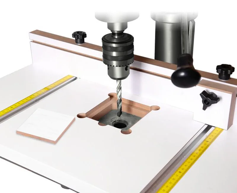 Mesa de trabajo auxiliar para taladro de banco, mesa de operación de banco de trabajo de extensión multifunción para máquina perforadora de banco de carpintería