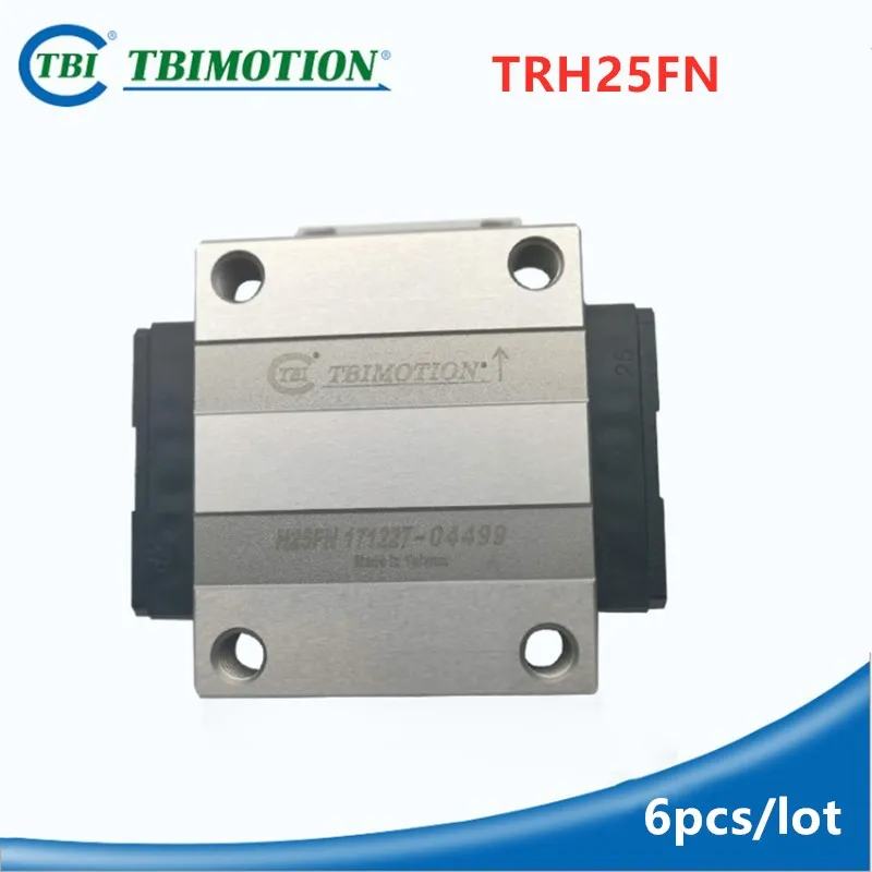 6pcs Taiwan TBI linear guideway slider block TRH25FN CNC router linear rail bearing flange carriage TR H25FN