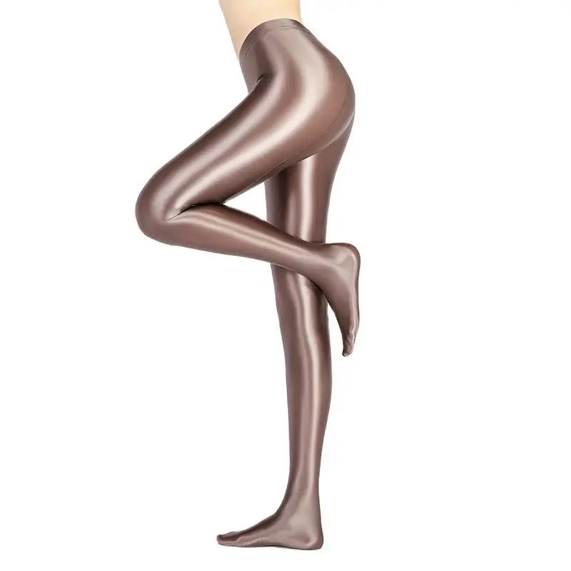 LEOHEX Spandex Glossy Opaque Pantyhose Shiny High Waist Tights Sexy Stockings Yoga Pants Training Women Sports Leggings Fitness