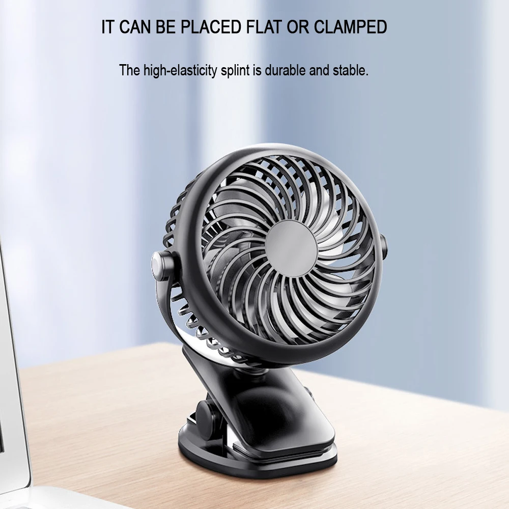 USB Charging Clip Cooling Mini Fans Portable 4 Speed Super Mute Cooler Spin for Office  Desktop Cool Fan Car Home Travel Gadgets