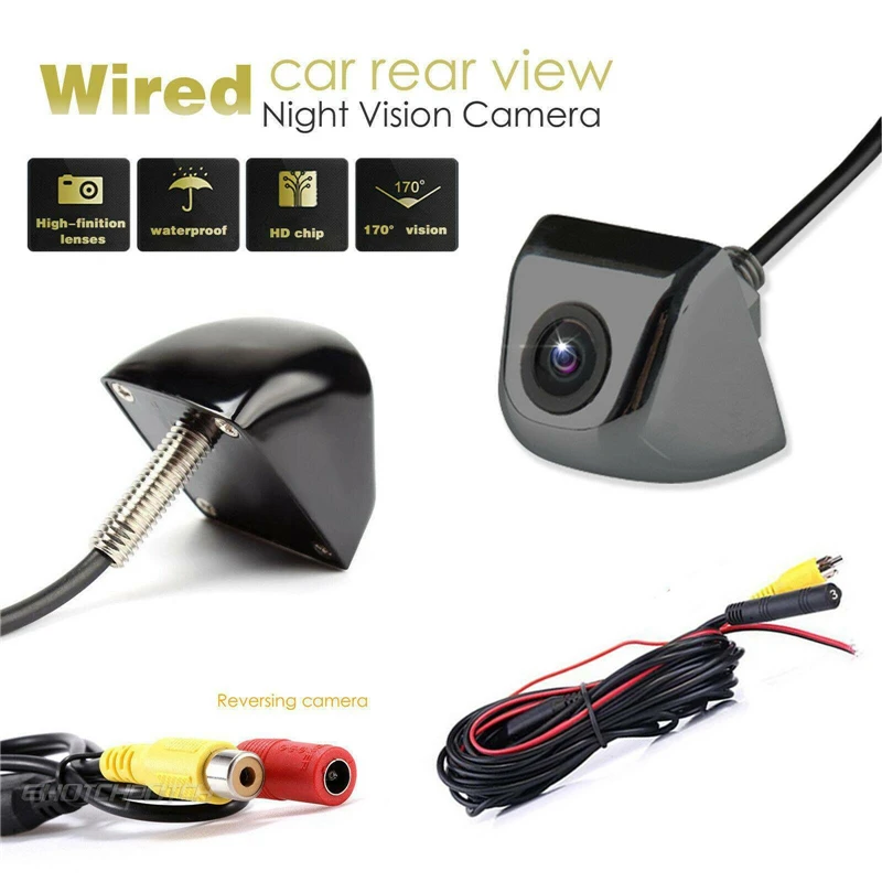 HD 180 Degree Car Reversing Camera Rear Front View Parking Backup Video Camera Waterproof Wide Angle Night Vision Parking Camera