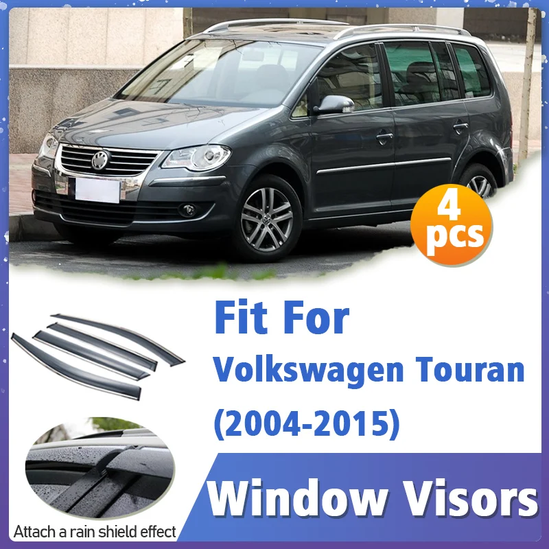 

Window Visor Guard for Volkswagen VW Touran 2004-2015 Vent Cover Trim Awnings Shelters Protection Sun Rain Deflector Accessories