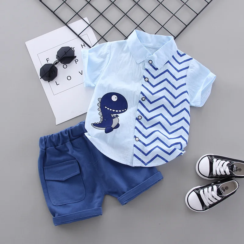 New Summer Children Clothes Suit Fashion Baby Boys Cartoon Shirt Shorts 2Pcs/Sets Infant Toddler Casual Clothing Kids Tracksuits