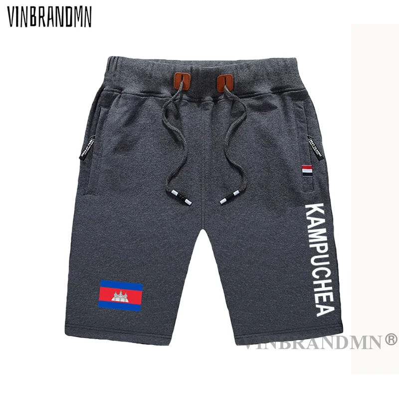 Cambodia Kampuchea mens shorts beach man men's board shorts flag workout zipper pocket sweat bodybuilding KHM Cambodian Khmer