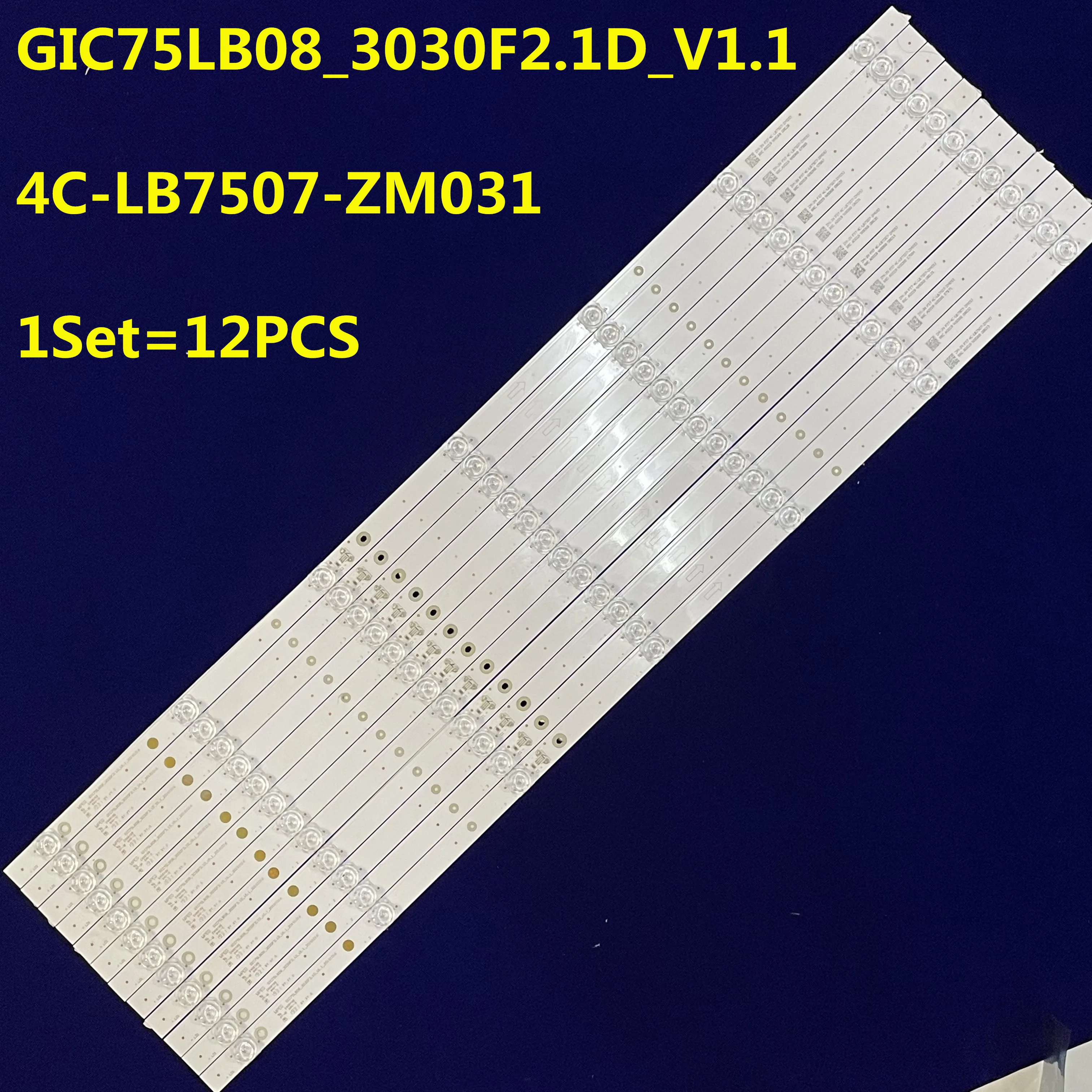 12PCS 3VLED Backlight strip For 75P8M 75EB600 75EP660 75EP662 75EP662X1 75EP663 75EP663X 75U6800C