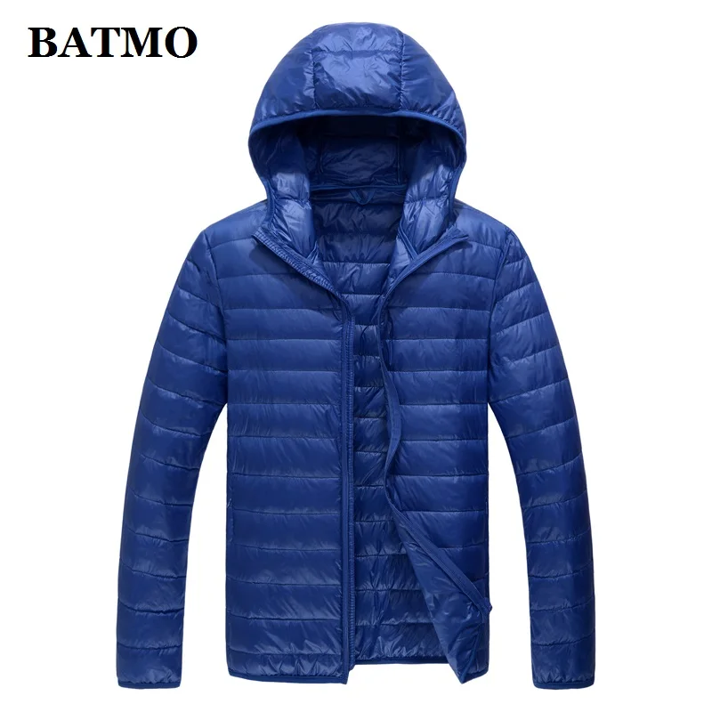 BATMO 2019 nieuwe aankomst hoge kwaliteit 90% witte eendendons hooded jassen mannen, mannen dunne donsjack, plus-size M-5XL 779