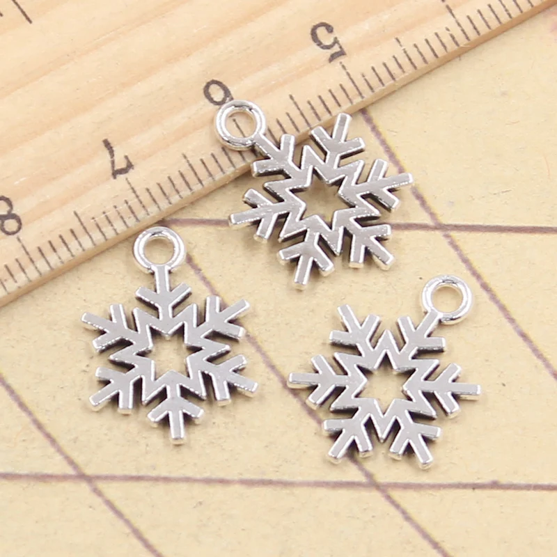 30 sztuk Charms śnieg płatek śniegu 19x13mm tybetański srebrny kolor wisiorki antyczne tworzenie biżuterii DIY Handmade Craft