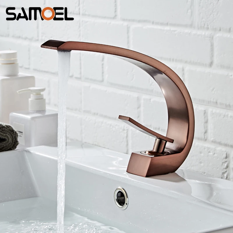 

Creative Contemporary Brass Oil rubbed Bronze Bathroom Sink Faucet ORB Brown Basin Water Tap Mixer torneira banheiro B3383