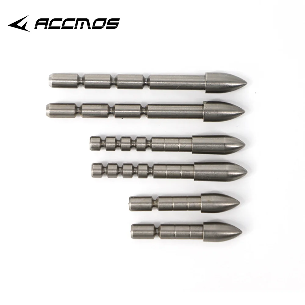 

6pcs 100/140/175grain Insert Arrow Head stainsteel Tips for ID5.2mm OD6.4/6.6/7.2mm Shaft Archery Accessory