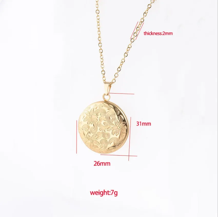 20pcs/lot Stainless Steel Mirror Polish 3 Colors Vintage Flower Photo Picture Frame Locket Women Necklace Can Open Jewelry