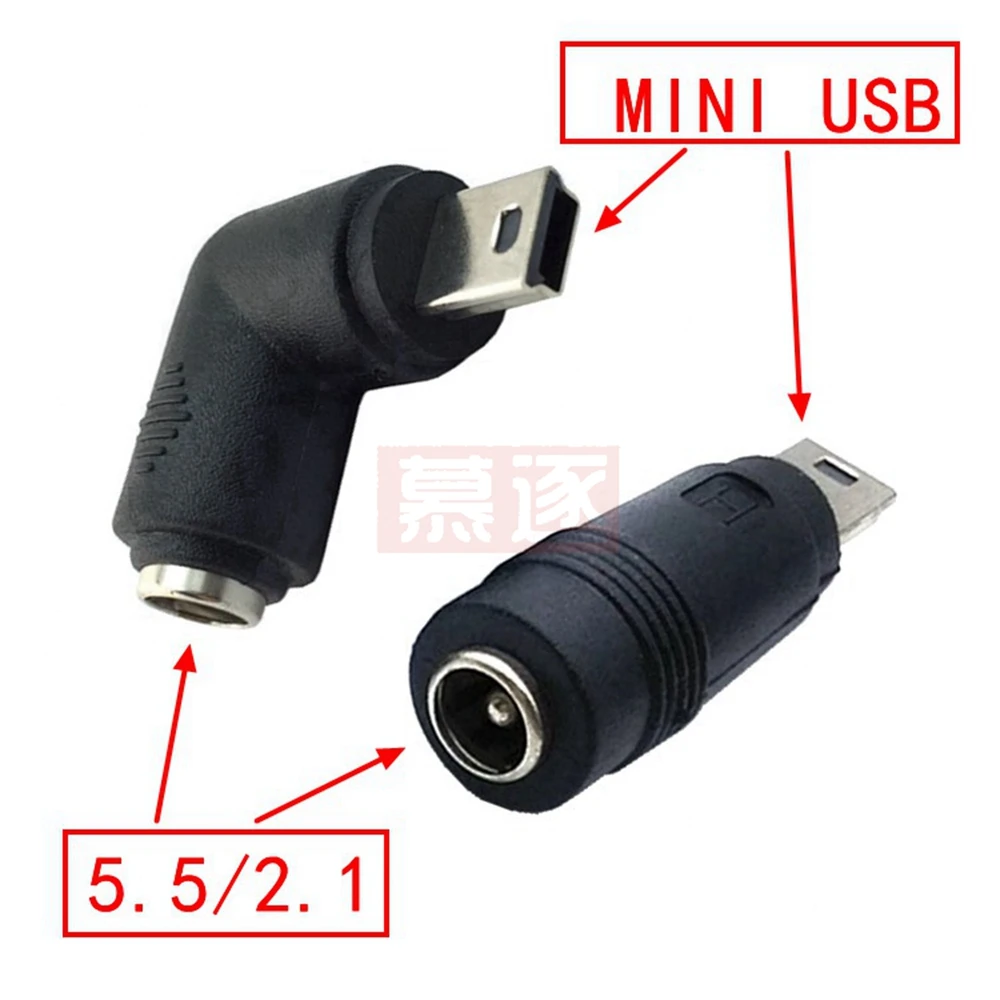 1 шт. 5,5x2,1 мм гнездо для Mini / Micro USB папа 5 Pin DC разъем питания 90/180 градусов разъем адаптер для V8 Android