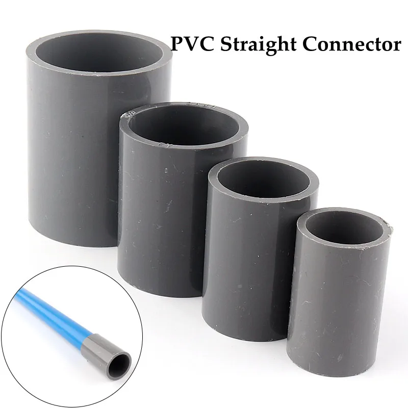 5~50pcs ID 20~50mm Mounting Hydroponics PVC Pipe Straight Equal Connector Plastic Pipe Straight Connector Plastic Joint Fittings