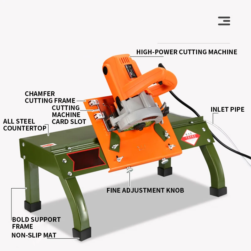 High-precision 45-degree Portable Small Desktop Multi-function Dust-free Water Cutting Bevel Full Ceramic Tile Chamfering