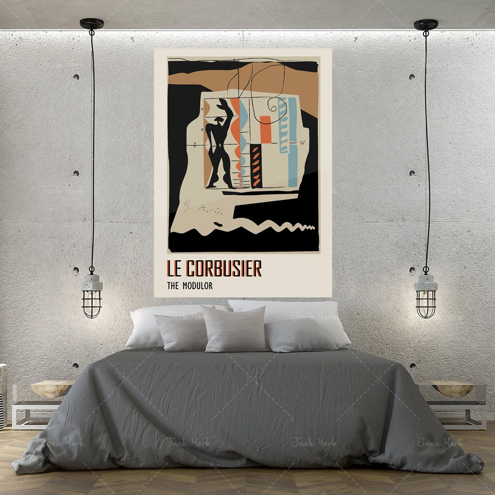 Le Corbusier Print Modulor, Bauhaus Poster, Art Exhibition Poster, Gift for Architect, Parchment.