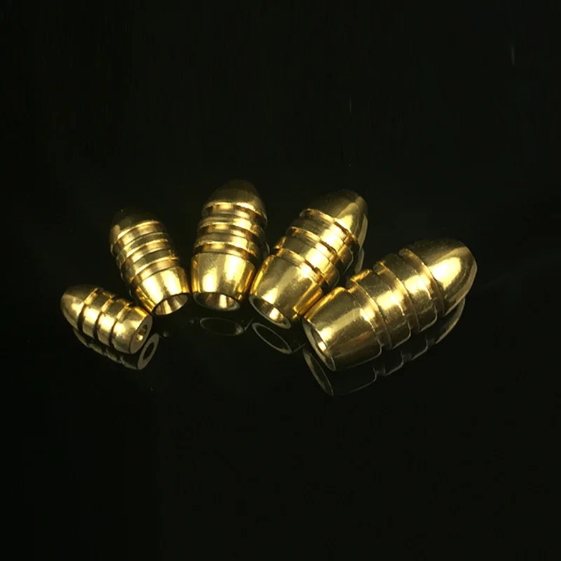 5pcs/lot thread Copper Lead Sinker pendant Weights 1.8/3.5/5/7/10g Sharped Bullet fishing hooks soft bait accessory