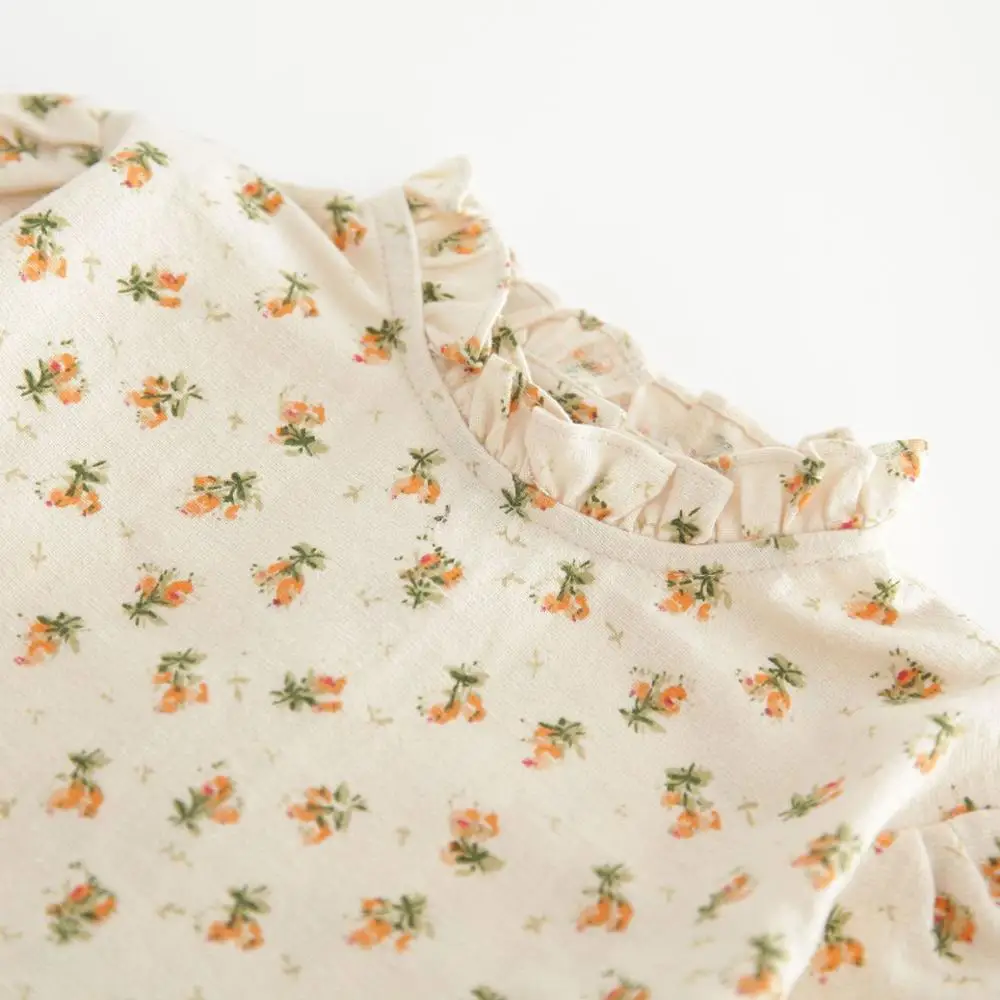 MILANCEL Baby Clothing Set Floral Blouse Girls Clothes Ruffle Baby Bloomer 2 pcs Infant Suit Baby Outfit