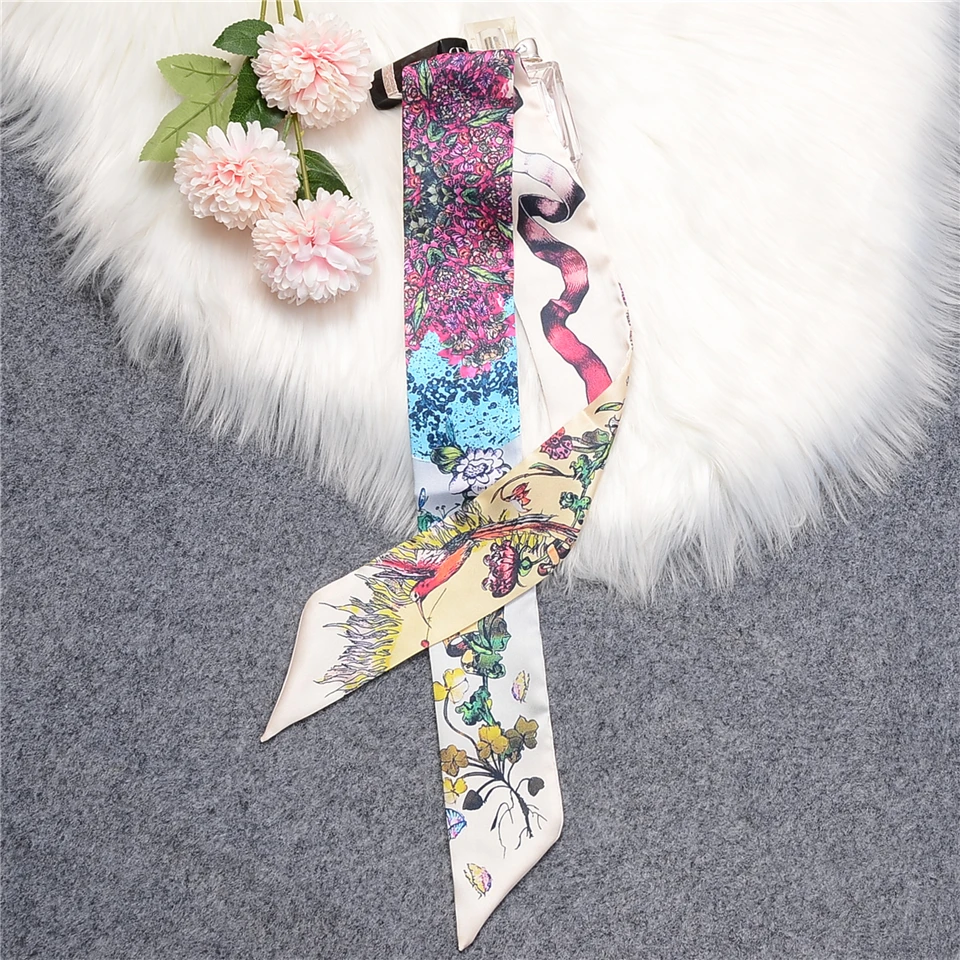 New Tarot Twill 100% Summer Silk Scarf Women Brand Scarf Skinny Hair Bag Scarves Design Wrist Towel Foulard Neckerchief Headband