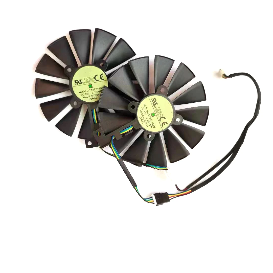 Ventilateur de carte graphique T129215SM, 2 pièces/lot 95mm 4pin pour ASUS STRIX RX470 RX570 RX580 GTX1050 1050Ti