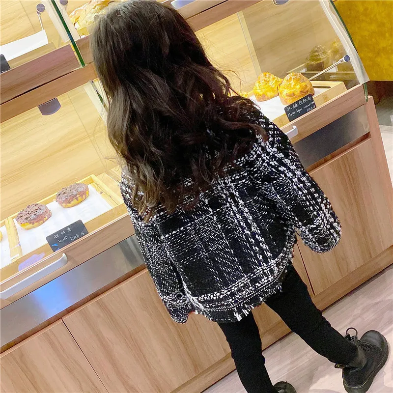 Outerwear Coat Jacket O-neck Collar Single Breasted Solid Regular Cotton New Fashion Simple Cute Cool Spring Autumn Girls