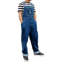 Men's Denim Overalls Men's Overalls Jumpsuit Large Size Strap Straight Pants Blue Jeans More Sizes 30-48 50