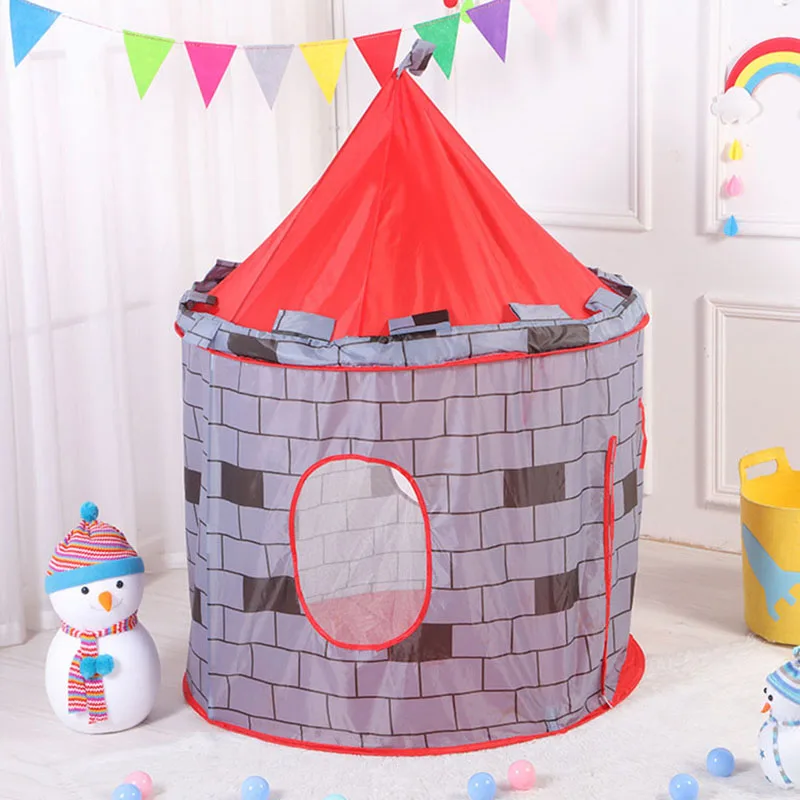 105*135cm Play Tent Portable Foldable Tipi Prince Folding Tent Children Boy Cubby Play House Kids Gifts Outdoor Toy Tents Castl