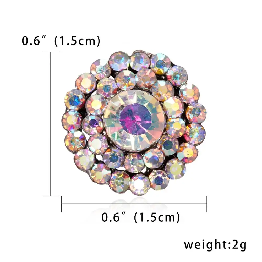 Elegant Geometric Hollow Glass Flower Rhinestone Small Brooch Crystal Mini Cute Pins for Women Wedding Bouquets Jewelry Gifts