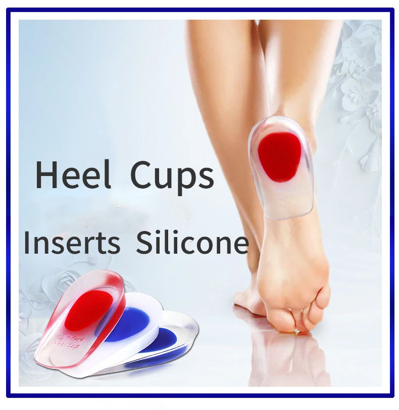 Heel Cups Plantar Fasciitis Inserts  Silicone Gel Heel Cup Pads for Heel Spur and Pain Relieve by EXPfoot