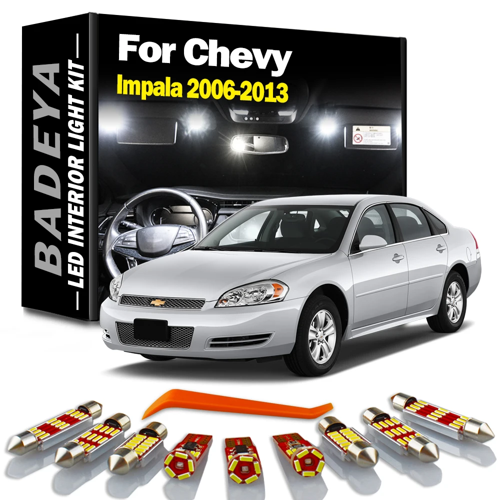 BADEYA 12Pcs LED Interior Reading Light Kit For Chevrolet Chevy Impala 2006 2007 2008  2009 2010 2011 2012 2013 Indoor Car Bulbs