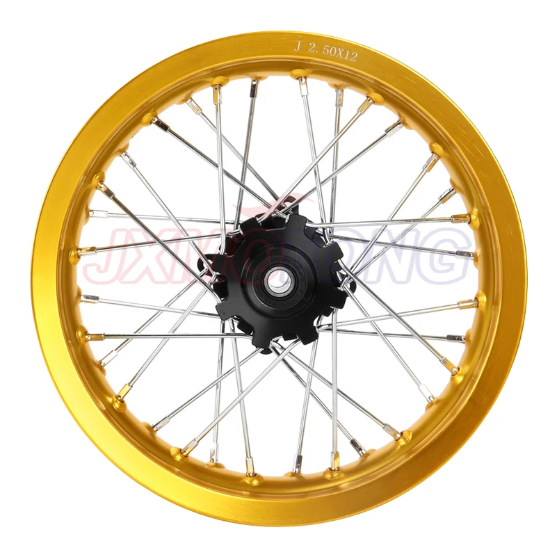 Gold Pit bike Rims 15mm hole 2.50-12inch & 3.00x12\