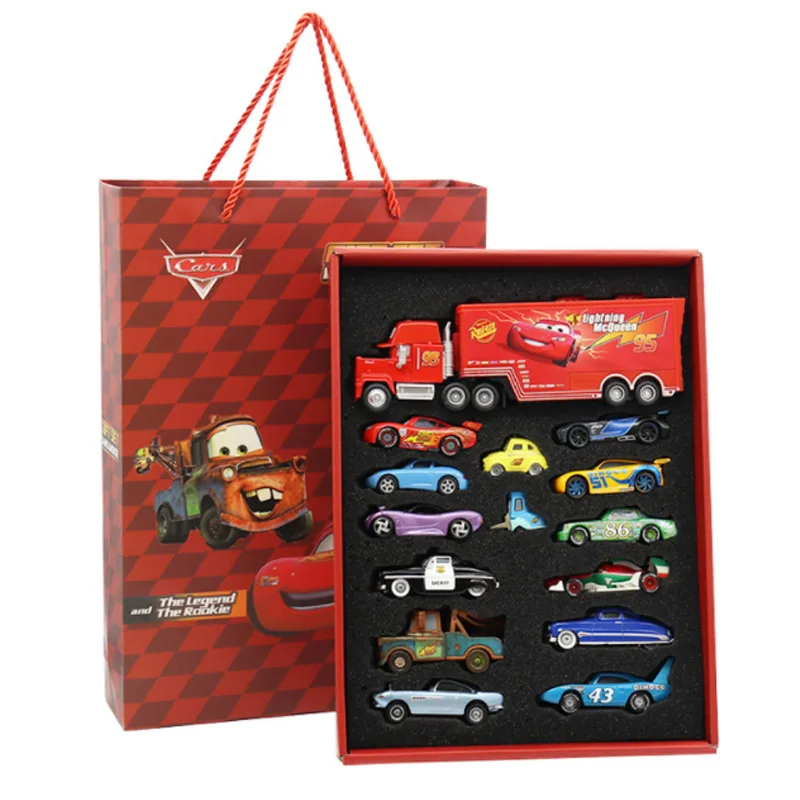 Disney-Ensemble de jouets de voiture Pixar Cars 2 et 3 Rains McQueen Mater, véhicule moulé sous pression, jouets en alliage métallique, cadeau de