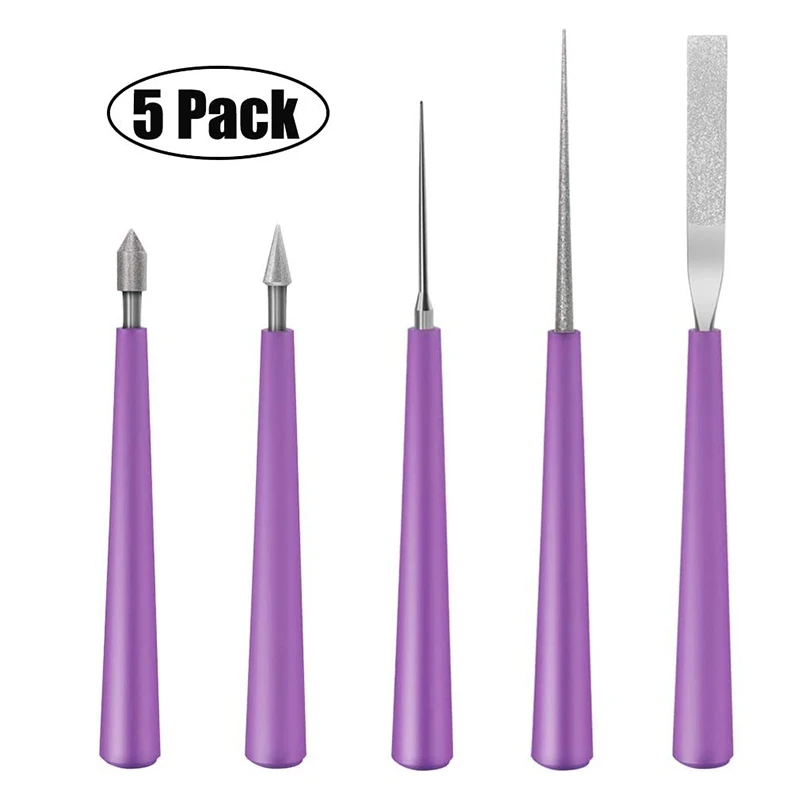 Set di alesatori per perline da 5 pezzi Set di alesatori per perline con punta diamantata strumento di ingrandimento del foro per perline di legno in metallo di plastica di vetro