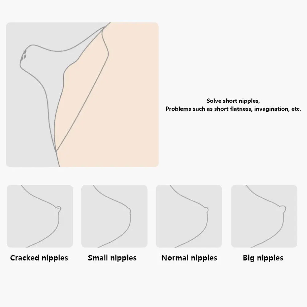 Protetor de mamilo para alimentação 2 pçs, protetor de silicone para correção de mamilo e mamilo, cobertura de proteção